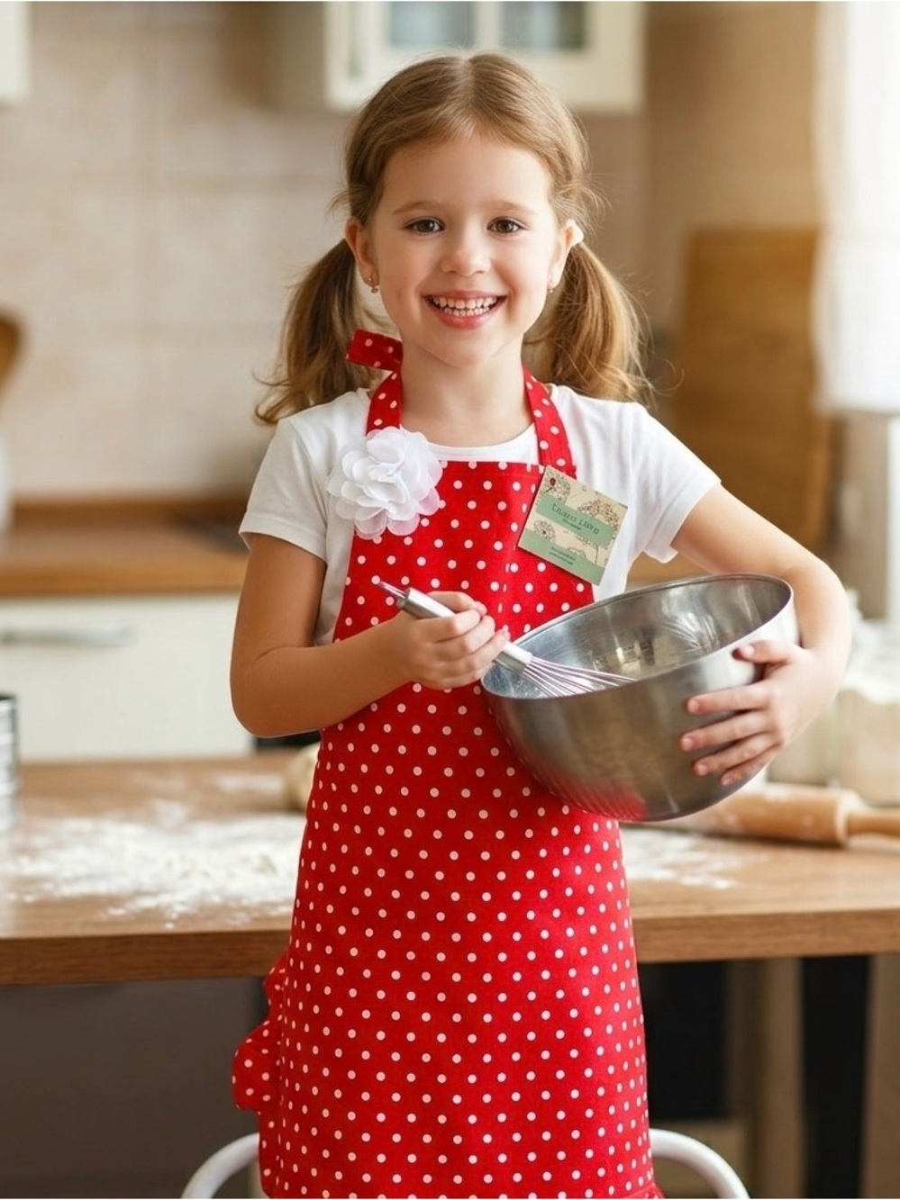 2008 - Red Polka Dot Kitchen Apron - Classic Halter Style